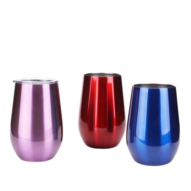 Factory direct double stainless steel wine glasses tumbler with lid ,powder coated travel tumbler cup for coffee