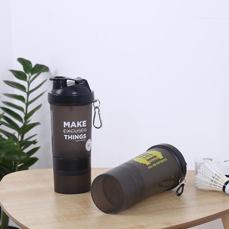 Factory direct new fitness shake cup protein powder milkshake cup three layer with stainless steel ball shake cup