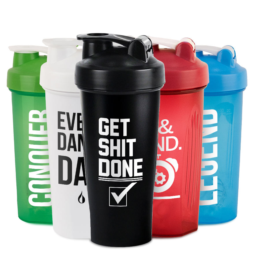 Custom logo 600ml Shaker Water Bottle, Shaker Bottle for Fitness Gym, Protein Bottle, Sports PP Plastic, BPA Free, Sample Fre