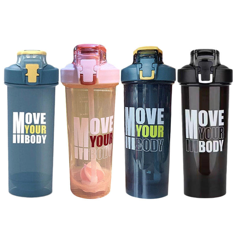New Design Color Sports Water Bottle Smoothie Blender Gym Plastic Protein Shaker