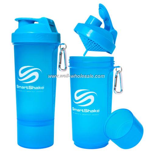 Smart Shake Protein Bottle Mixer Shaker Cup SmartShake Original Neon Blue 600ml