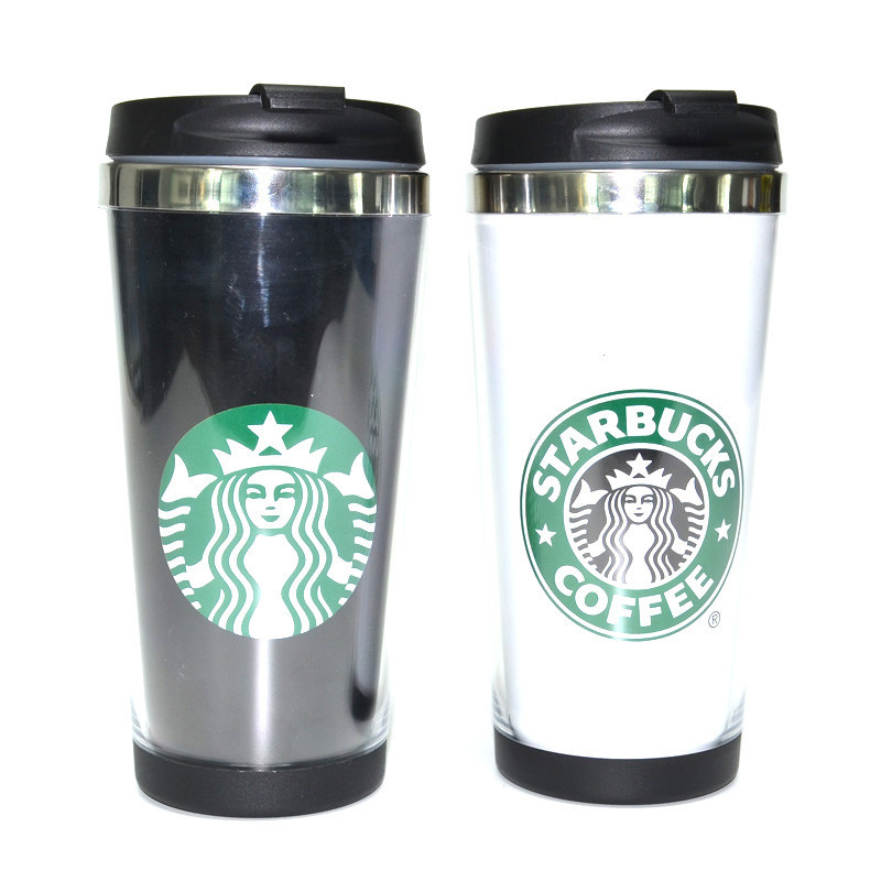 450ML Stainless Steel Double Wall Starbucks Travel Coffee Mugs Insulation  Plastic Tumbler Paper Insert Wholesale