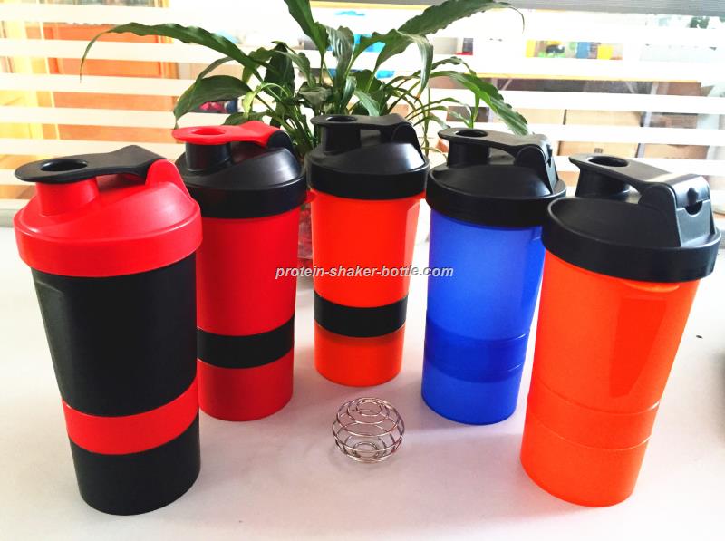 500ml and 700ml spider shaker bottle with stainless steel spring