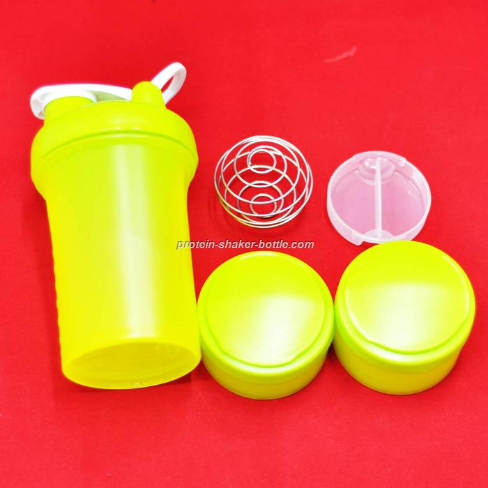 3 compartments/containers protein shaker bottle
