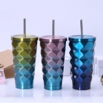 16oz stainless steel tumbler wholesale with straw cold cup coffee tumbler