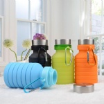 2018 Amazon hot selling outdoor foldable collapsible silicone water bottle with custom logo