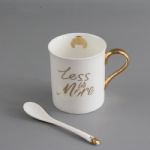 custom logo ceramic coffee mug ceramic cups with spoon