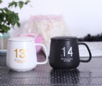 customize 12 Ounce creative printed ceramic cup with Spoon and Lid / coffee mug / Ceramic cup
