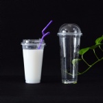 Hot Sale Hot Cold drinking Plastic cup pp 700ml milk tea cup with lid straws