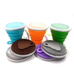2018 Top selling promotion gift collapsible travel cups silicone folding drinking cups