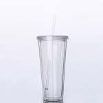 24oz Plastic double wall straw cup