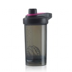 500ml clear black gym sports plastic protein shake shaker water bottle