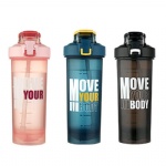 New 800ml plastic sport water bottle BPA free shaker Protein powder bottle