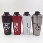 550ml 750ml Custom insulated 304 double wall stainless steel protein shaker bottle