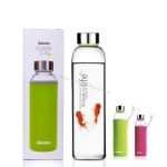 160/420/550ml glass water bottle with silicone sleeves BPA free