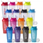 Wholesale 16oz/400ml plastic protein shaker bottle with blender ball and handle ODM