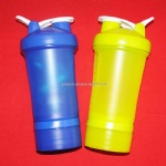 3 compartments/containers protein shaker bottle
