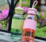 glass water bottle with silicone